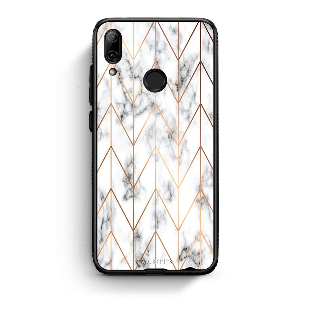44 - Huawei P Smart 2019  Gold Geometric Marble case, cover, bumper