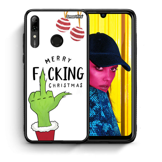 Θήκη Huawei P Smart 2019 Merry F Xmas από τη Smartfits με σχέδιο στο πίσω μέρος και μαύρο περίβλημα | Huawei P Smart 2019 Merry F Xmas case with colorful back and black bezels