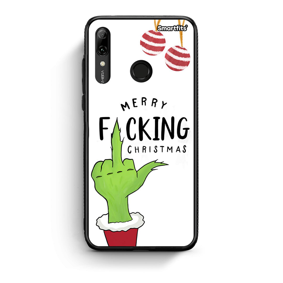 Huawei P Smart 2019 Merry F Xmas θήκη από τη Smartfits με σχέδιο στο πίσω μέρος και μαύρο περίβλημα | Smartphone case with colorful back and black bezels by Smartfits