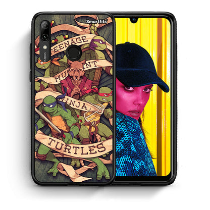 Θήκη Huawei P Smart 2019 Ninja Turtles από τη Smartfits με σχέδιο στο πίσω μέρος και μαύρο περίβλημα | Huawei P Smart 2019 Ninja Turtles case with colorful back and black bezels