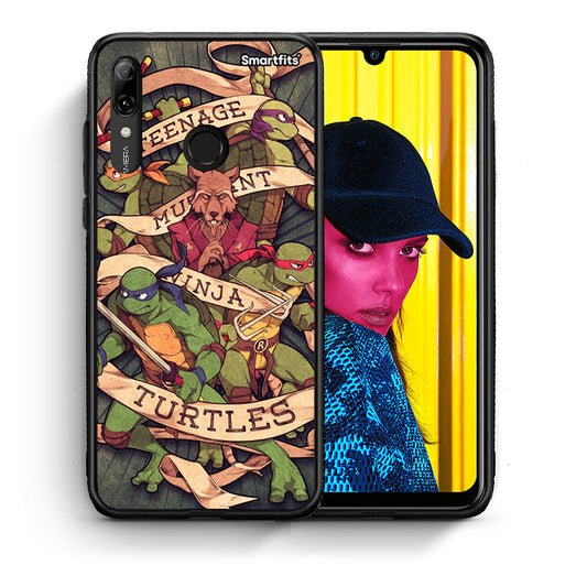 Θήκη Huawei P Smart 2019 Ninja Turtles από τη Smartfits με σχέδιο στο πίσω μέρος και μαύρο περίβλημα | Huawei P Smart 2019 Ninja Turtles case with colorful back and black bezels