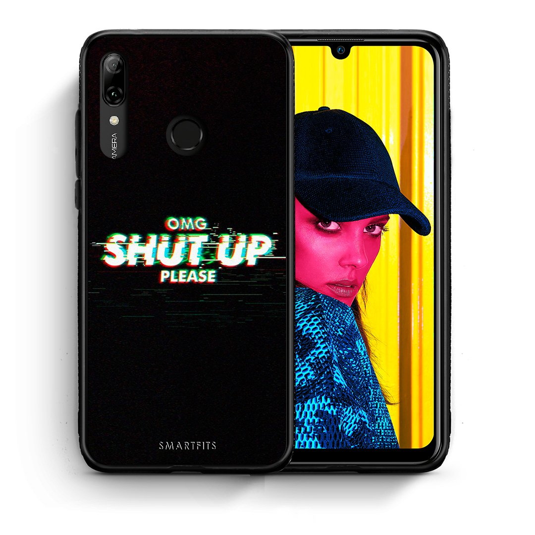 Θήκη Huawei P Smart 2019 OMG ShutUp από τη Smartfits με σχέδιο στο πίσω μέρος και μαύρο περίβλημα | Huawei P Smart 2019 OMG ShutUp case with colorful back and black bezels