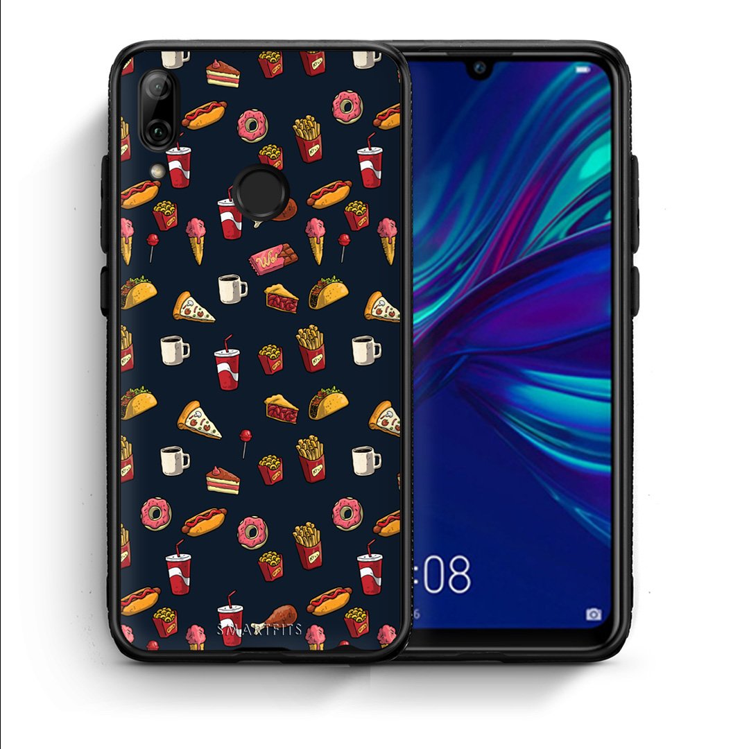 Θήκη Huawei P Smart 2019 Hungry Random από τη Smartfits με σχέδιο στο πίσω μέρος και μαύρο περίβλημα | Huawei P Smart 2019 Hungry Random case with colorful back and black bezels