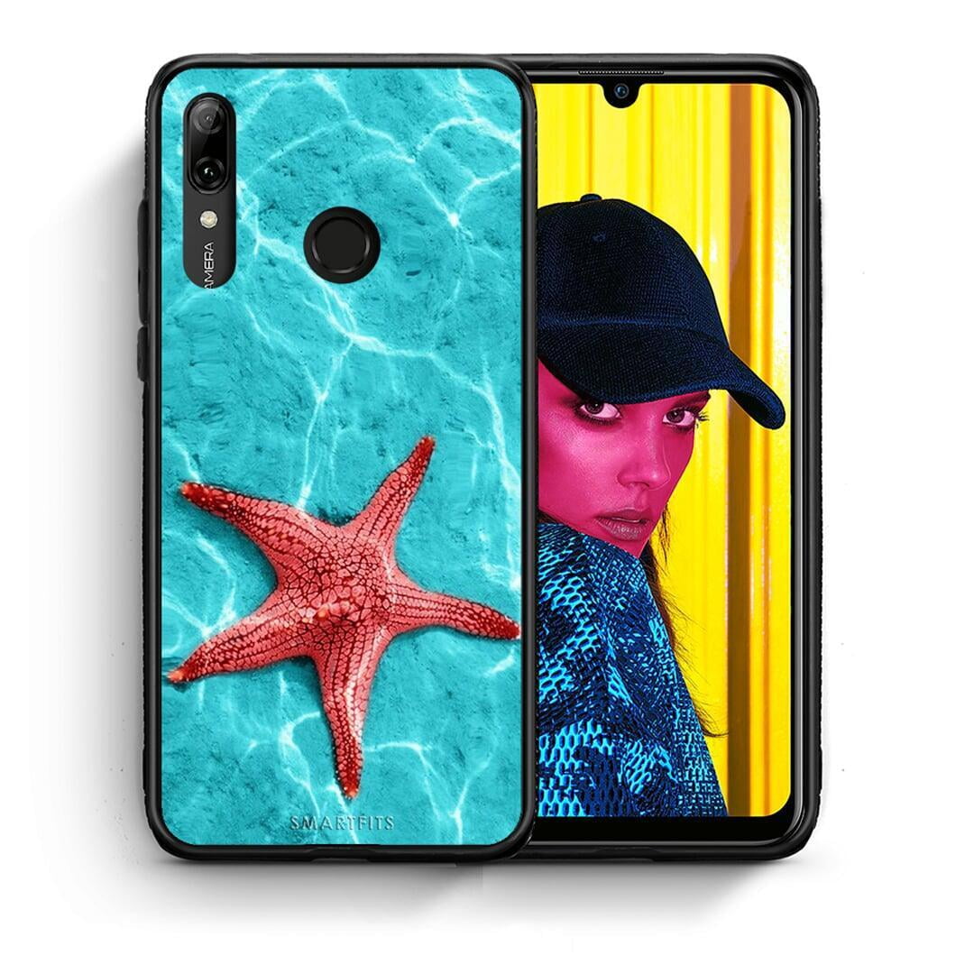 Θήκη Huawei P Smart 2019 Red Starfish από τη Smartfits με σχέδιο στο πίσω μέρος και μαύρο περίβλημα | Huawei P Smart 2019 Red Starfish case with colorful back and black bezels
