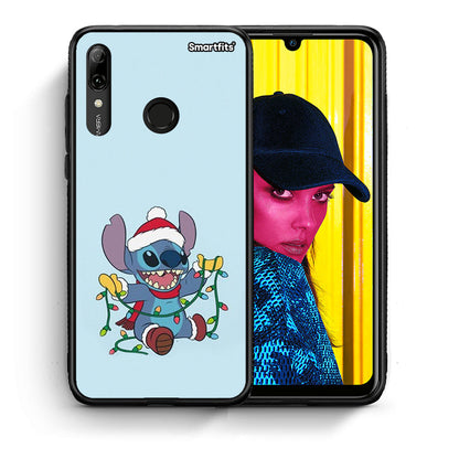 Θήκη Huawei P Smart 2019 Santa Stich από τη Smartfits με σχέδιο στο πίσω μέρος και μαύρο περίβλημα | Huawei P Smart 2019 Santa Stich case with colorful back and black bezels