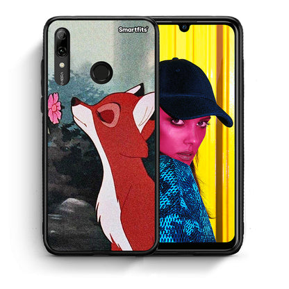 Θήκη Huawei P Smart 2019 Tod And Vixey Love 2 από τη Smartfits με σχέδιο στο πίσω μέρος και μαύρο περίβλημα | Huawei P Smart 2019 Tod And Vixey Love 2 case with colorful back and black bezels