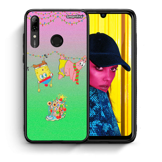 Θήκη Huawei P Smart 2019 Xmas Lights από τη Smartfits με σχέδιο στο πίσω μέρος και μαύρο περίβλημα | Huawei P Smart 2019 Xmas Lights case with colorful back and black bezels