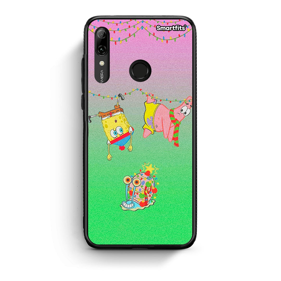 Huawei P Smart 2019 Xmas Lights θήκη από τη Smartfits με σχέδιο στο πίσω μέρος και μαύρο περίβλημα | Smartphone case with colorful back and black bezels by Smartfits