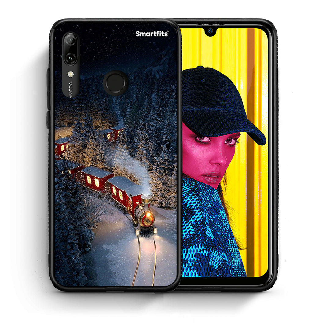 Θήκη Huawei P Smart 2019 Xmas Train από τη Smartfits με σχέδιο στο πίσω μέρος και μαύρο περίβλημα | Huawei P Smart 2019 Xmas Train case with colorful back and black bezels