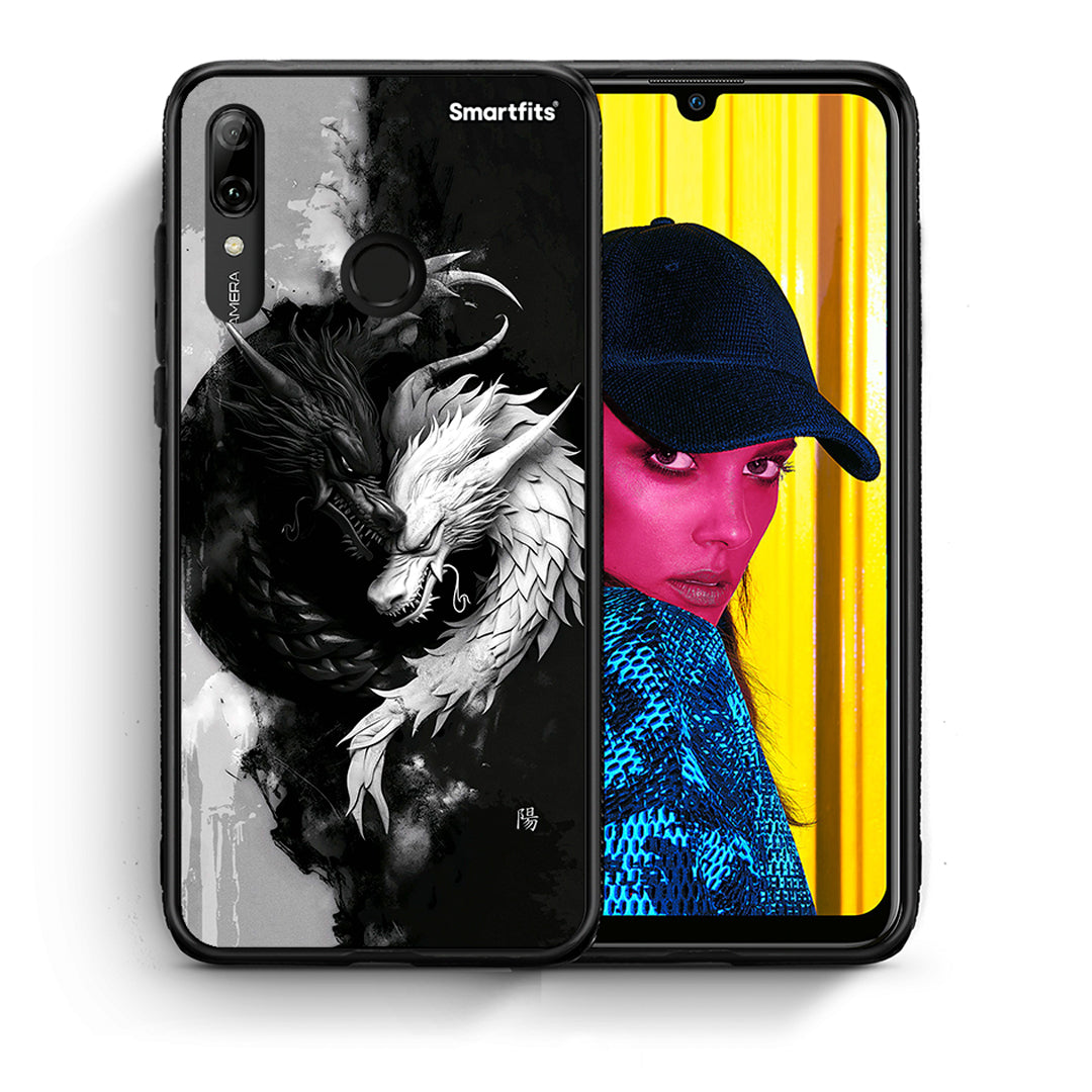 Θήκη Huawei P Smart 2019 Yin Yang από τη Smartfits με σχέδιο στο πίσω μέρος και μαύρο περίβλημα | Huawei P Smart 2019 Yin Yang case with colorful back and black bezels