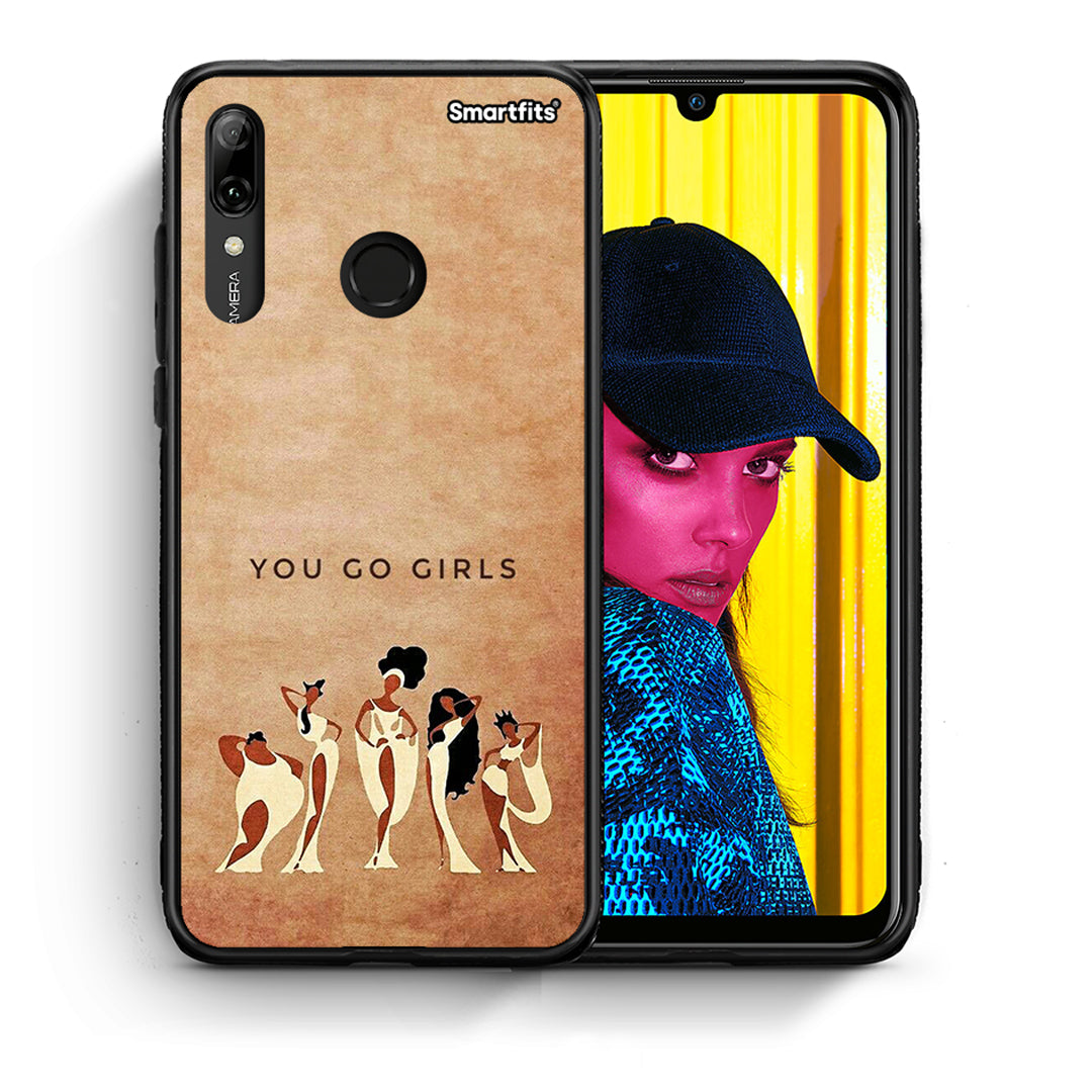 Θήκη Huawei P Smart 2019 You Go Girl από τη Smartfits με σχέδιο στο πίσω μέρος και μαύρο περίβλημα | Huawei P Smart 2019 You Go Girl case with colorful back and black bezels