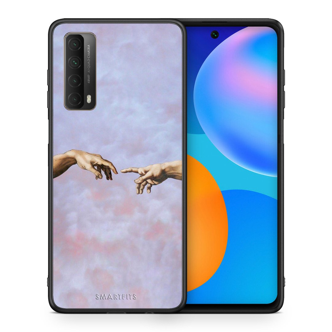 Θήκη Huawei P Smart 2021 Adam Hand από τη Smartfits με σχέδιο στο πίσω μέρος και μαύρο περίβλημα | Huawei P Smart 2021 Adam Hand case with colorful back and black bezels