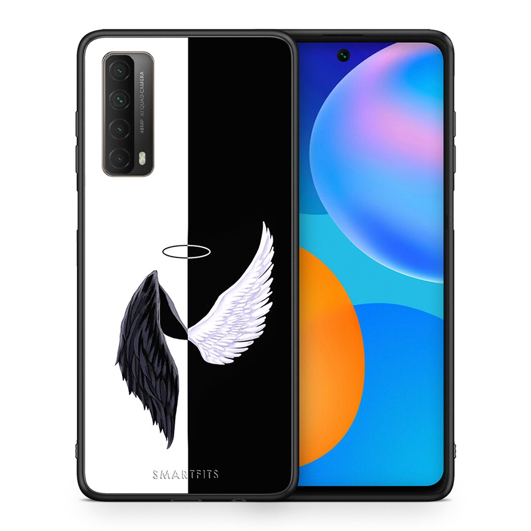 Θήκη Huawei P Smart 2021 Angels Demons από τη Smartfits με σχέδιο στο πίσω μέρος και μαύρο περίβλημα | Huawei P Smart 2021 Angels Demons case with colorful back and black bezels