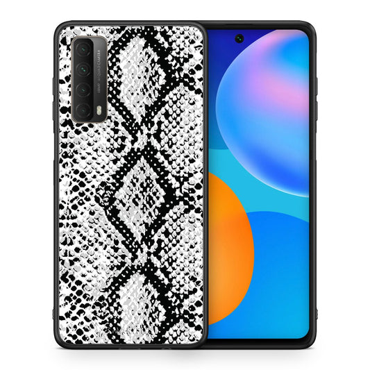 Θήκη Huawei P Smart 2021 White Snake Animal από τη Smartfits με σχέδιο στο πίσω μέρος και μαύρο περίβλημα | Huawei P Smart 2021 White Snake Animal case with colorful back and black bezels