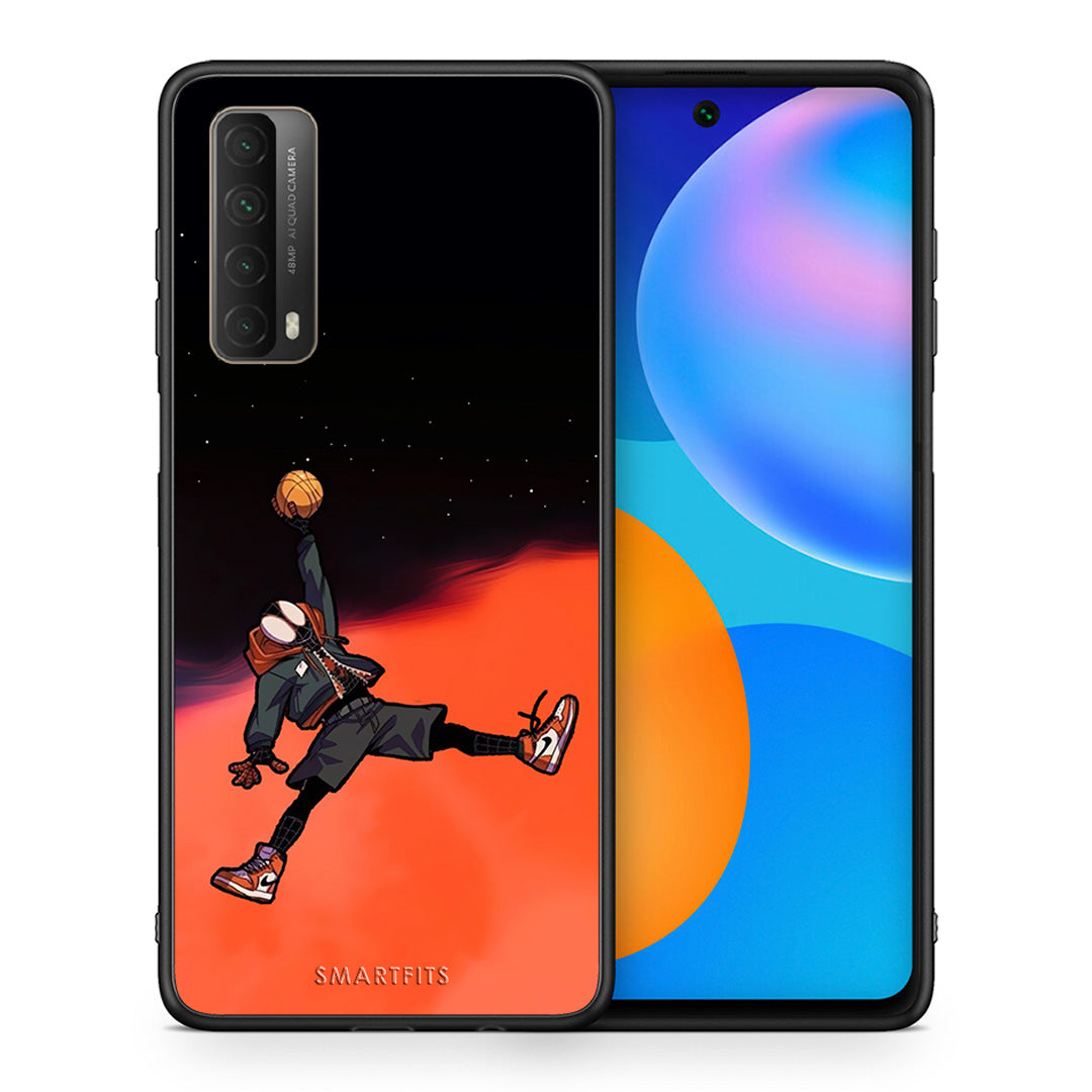 Θήκη Huawei P Smart 2021 Basketball Hero από τη Smartfits με σχέδιο στο πίσω μέρος και μαύρο περίβλημα | Huawei P Smart 2021 Basketball Hero case with colorful back and black bezels