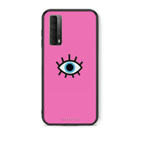 Thumbnail for Θήκη Huawei P Smart 2021 Blue Eye Pink από τη Smartfits με σχέδιο στο πίσω μέρος και μαύρο περίβλημα | Huawei P Smart 2021 Blue Eye Pink case with colorful back and black bezels