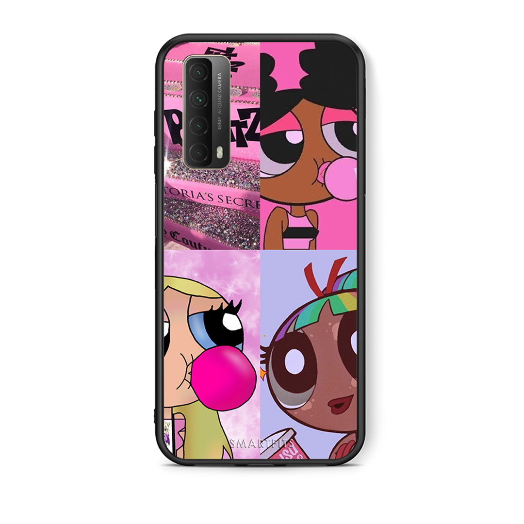 Θήκη Αγίου Βαλεντίνου Huawei P Smart 2021 Bubble Girls από τη Smartfits με σχέδιο στο πίσω μέρος και μαύρο περίβλημα | Huawei P Smart 2021 Bubble Girls case with colorful back and black bezels