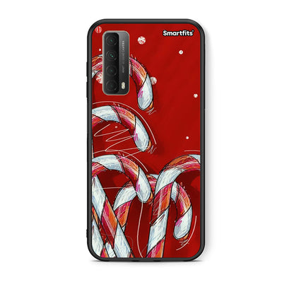 Θήκη Huawei P Smart 2021 Candy Cane από τη Smartfits με σχέδιο στο πίσω μέρος και μαύρο περίβλημα | Huawei P Smart 2021 Candy Cane case with colorful back and black bezels