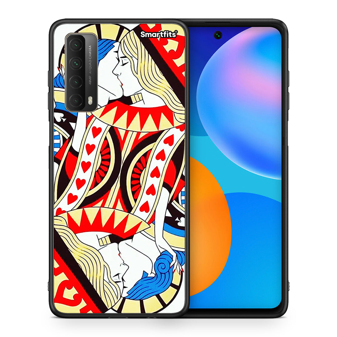 Θήκη Huawei P Smart 2021 Card Love από τη Smartfits με σχέδιο στο πίσω μέρος και μαύρο περίβλημα | Huawei P Smart 2021 Card Love case with colorful back and black bezels