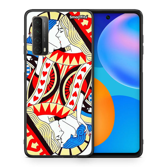 Θήκη Huawei P Smart 2021 Card Love από τη Smartfits με σχέδιο στο πίσω μέρος και μαύρο περίβλημα | Huawei P Smart 2021 Card Love case with colorful back and black bezels