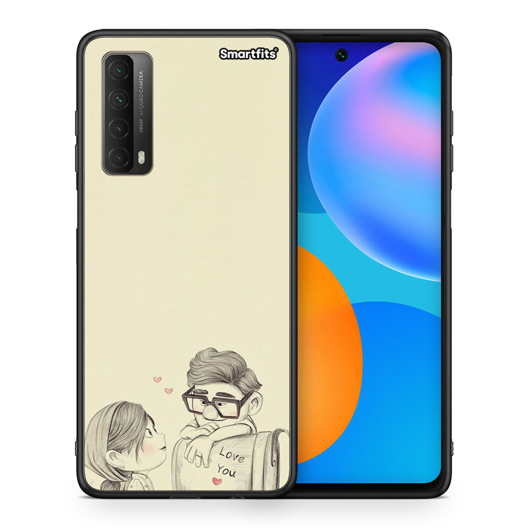 Θήκη Huawei P Smart 2021 Carl And Ellie από τη Smartfits με σχέδιο στο πίσω μέρος και μαύρο περίβλημα | Huawei P Smart 2021 Carl And Ellie case with colorful back and black bezels