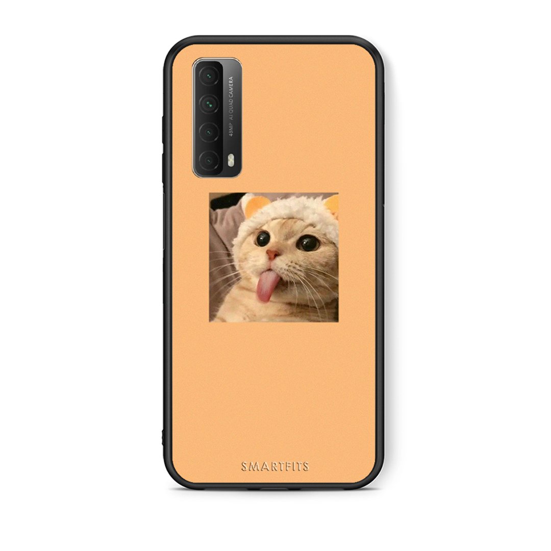 Θήκη Huawei P Smart 2021 Cat Tongue από τη Smartfits με σχέδιο στο πίσω μέρος και μαύρο περίβλημα | Huawei P Smart 2021 Cat Tongue case with colorful back and black bezels