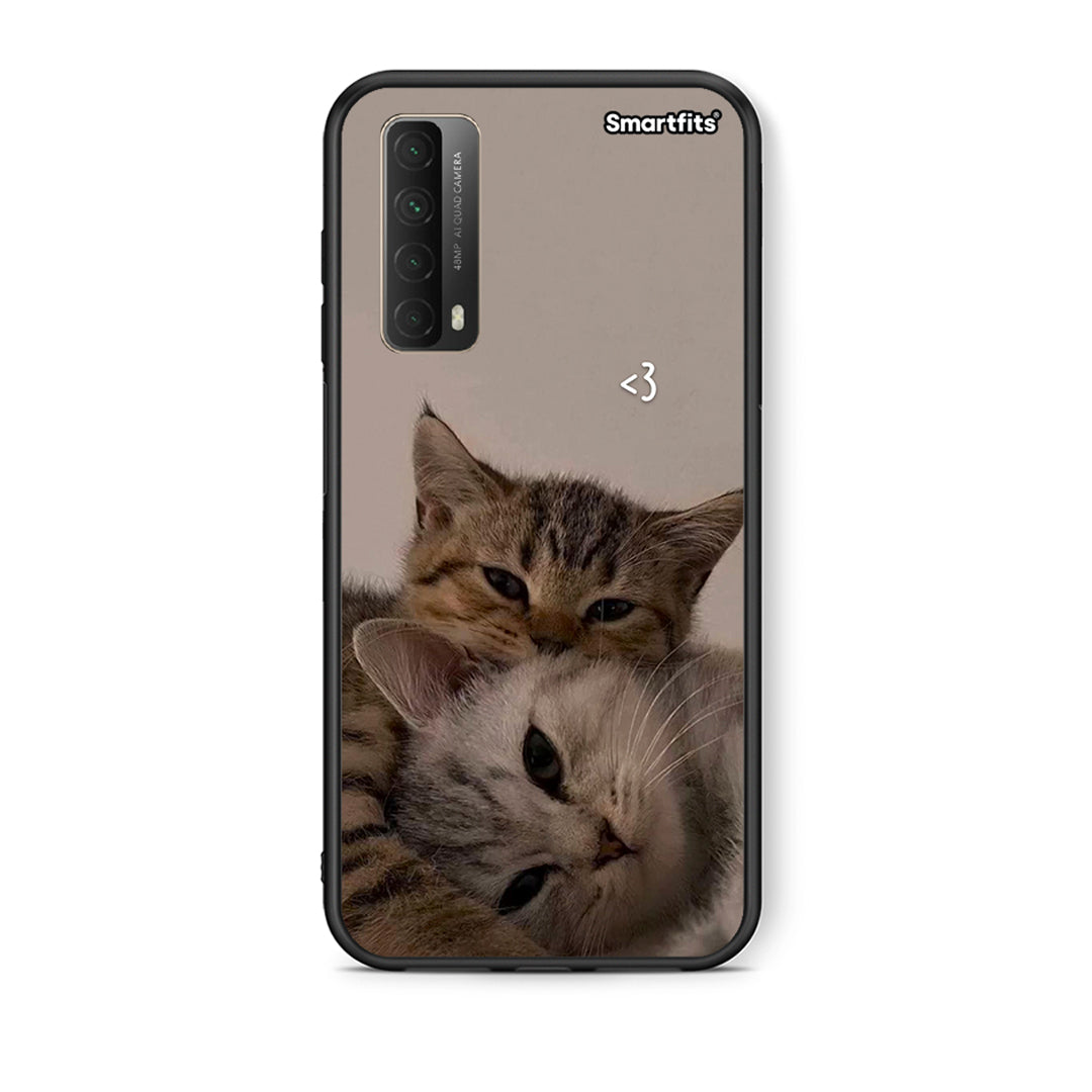 Θήκη Huawei P Smart 2021 Cats In Love από τη Smartfits με σχέδιο στο πίσω μέρος και μαύρο περίβλημα | Huawei P Smart 2021 Cats In Love case with colorful back and black bezels