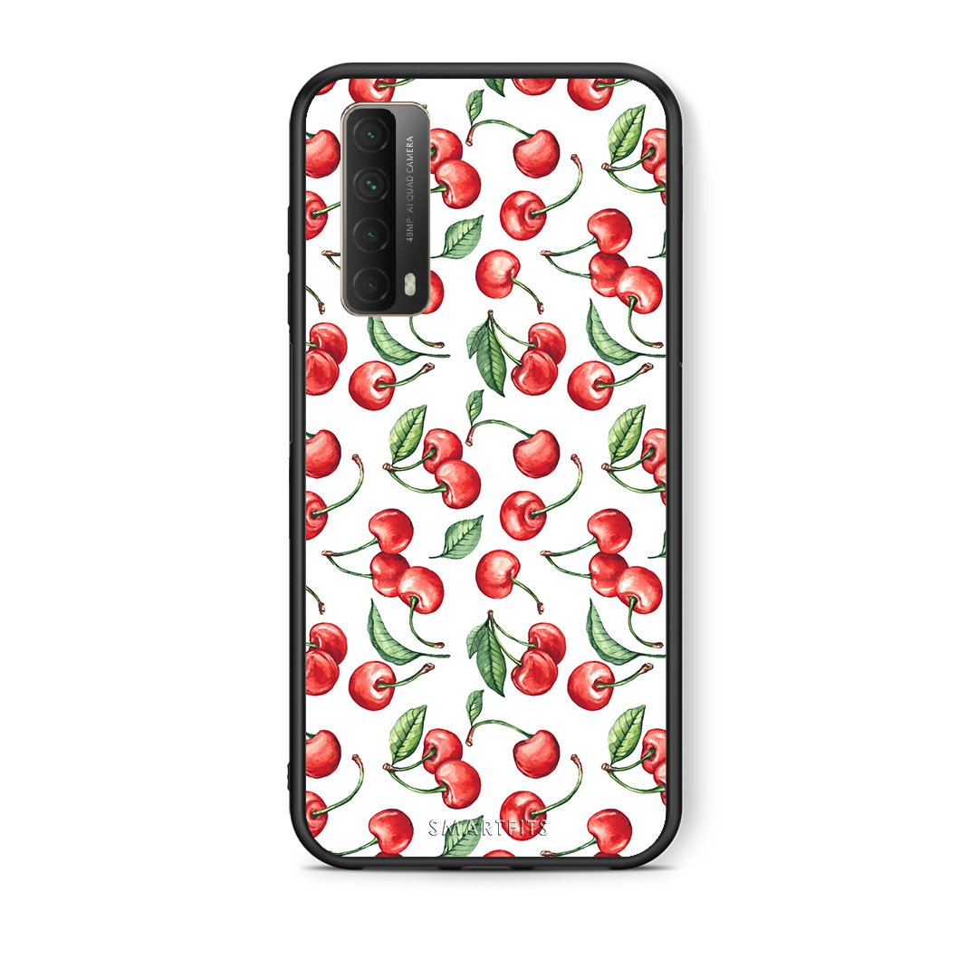 Θήκη Huawei P Smart 2021 Cherry Summer από τη Smartfits με σχέδιο στο πίσω μέρος και μαύρο περίβλημα | Huawei P Smart 2021 Cherry Summer case with colorful back and black bezels