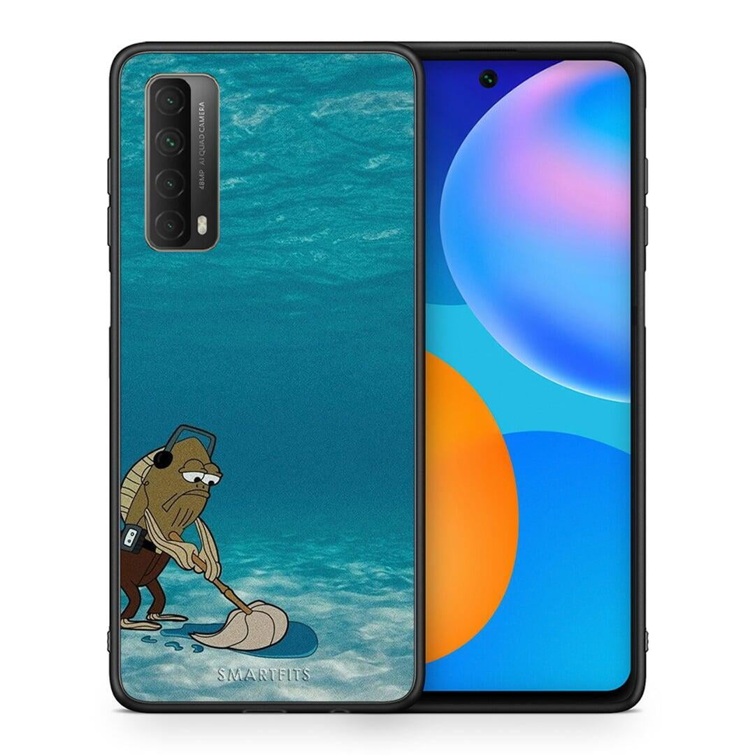 Θήκη Huawei P Smart 2021 Clean The Ocean από τη Smartfits με σχέδιο στο πίσω μέρος και μαύρο περίβλημα | Huawei P Smart 2021 Clean The Ocean case with colorful back and black bezels
