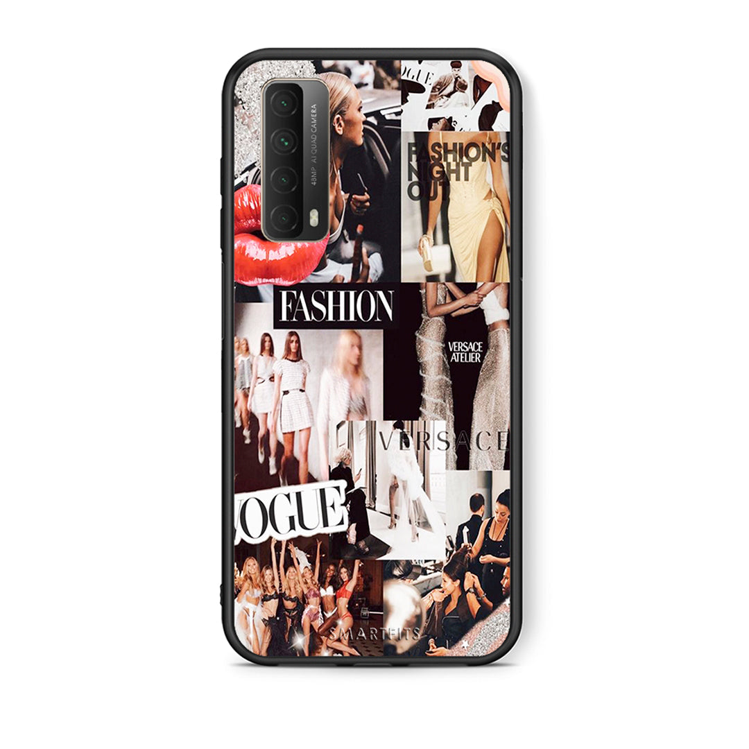 Θήκη Αγίου Βαλεντίνου Huawei P Smart 2021 Collage Fashion από τη Smartfits με σχέδιο στο πίσω μέρος και μαύρο περίβλημα | Huawei P Smart 2021 Collage Fashion case with colorful back and black bezels