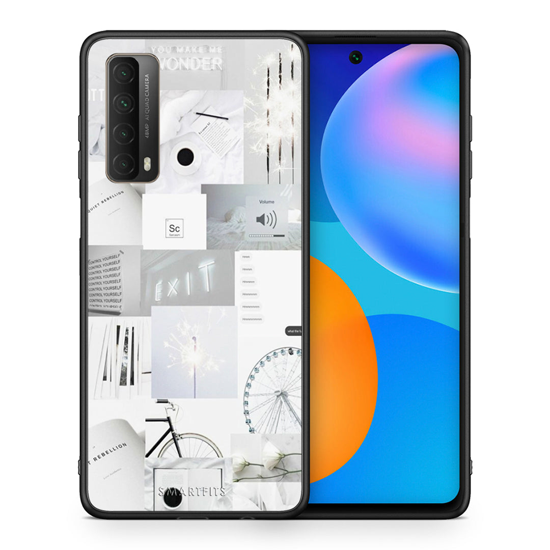 Θήκη Αγίου Βαλεντίνου Huawei P Smart 2021 Collage Make Me Wonder από τη Smartfits με σχέδιο στο πίσω μέρος και μαύρο περίβλημα | Huawei P Smart 2021 Collage Make Me Wonder case with colorful back and black bezels