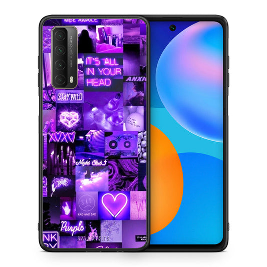 Θήκη Αγίου Βαλεντίνου Huawei P Smart 2021 Collage Stay Wild από τη Smartfits με σχέδιο στο πίσω μέρος και μαύρο περίβλημα | Huawei P Smart 2021 Collage Stay Wild case with colorful back and black bezels