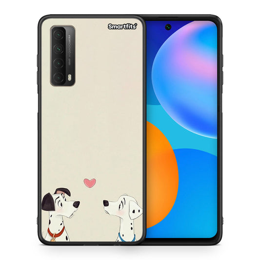 Θήκη Huawei P Smart 2021 Dalmatians Love από τη Smartfits με σχέδιο στο πίσω μέρος και μαύρο περίβλημα | Huawei P Smart 2021 Dalmatians Love case with colorful back and black bezels