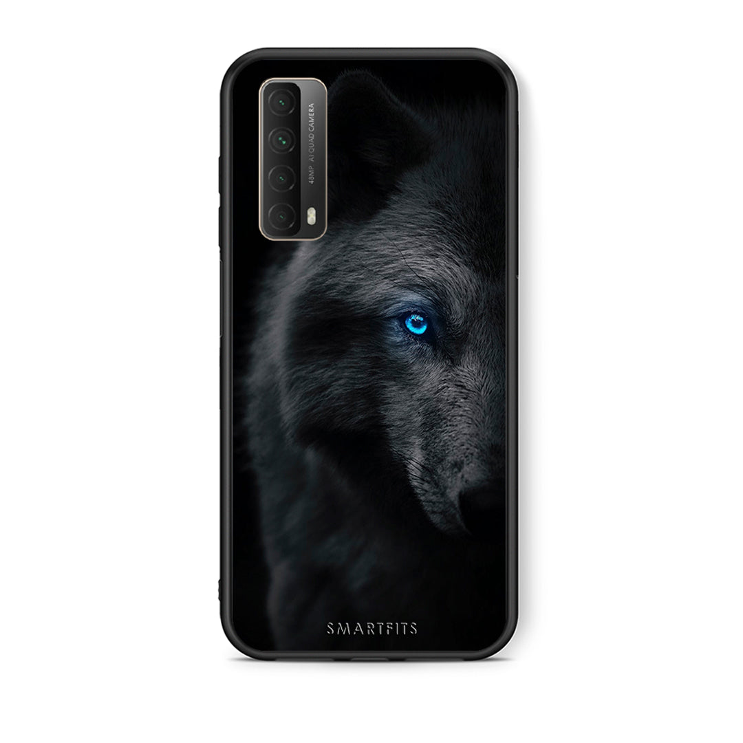 Θήκη Huawei P Smart 2021 Dark Wolf από τη Smartfits με σχέδιο στο πίσω μέρος και μαύρο περίβλημα | Huawei P Smart 2021 Dark Wolf case with colorful back and black bezels