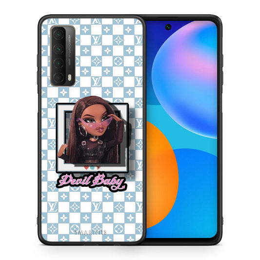 Θήκη Αγίου Βαλεντίνου Huawei P Smart 2021 Devil Baby από τη Smartfits με σχέδιο στο πίσω μέρος και μαύρο περίβλημα | Huawei P Smart 2021 Devil Baby case with colorful back and black bezels