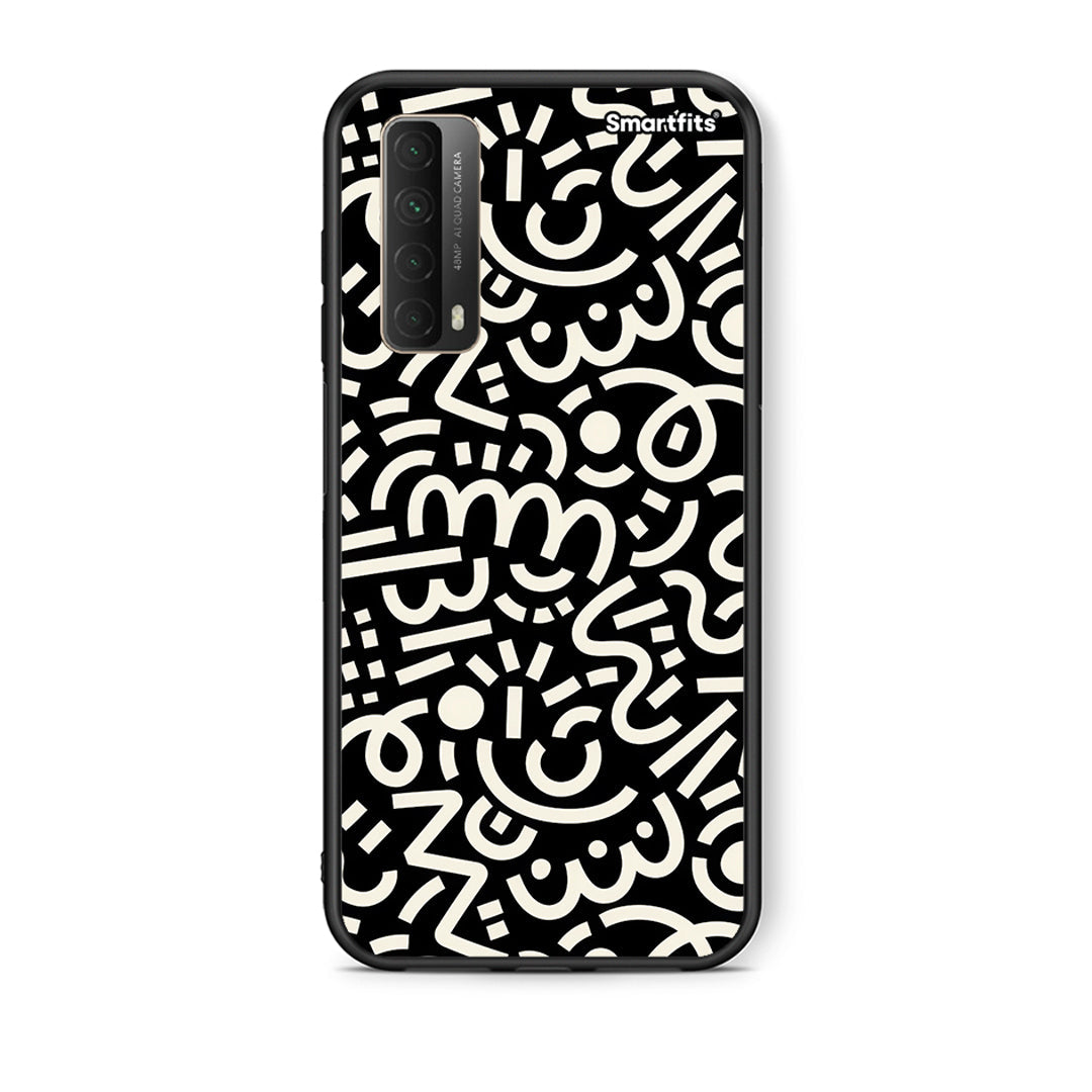 Θήκη Huawei P Smart 2021 Doodle Art από τη Smartfits με σχέδιο στο πίσω μέρος και μαύρο περίβλημα | Huawei P Smart 2021 Doodle Art case with colorful back and black bezels