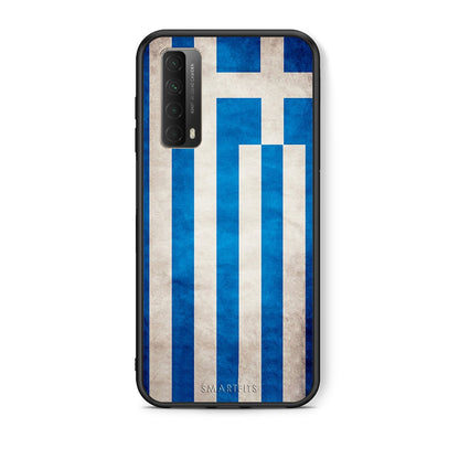 Θήκη Huawei P Smart 2021 Greek Flag από τη Smartfits με σχέδιο στο πίσω μέρος και μαύρο περίβλημα | Huawei P Smart 2021 Greek Flag case with colorful back and black bezels