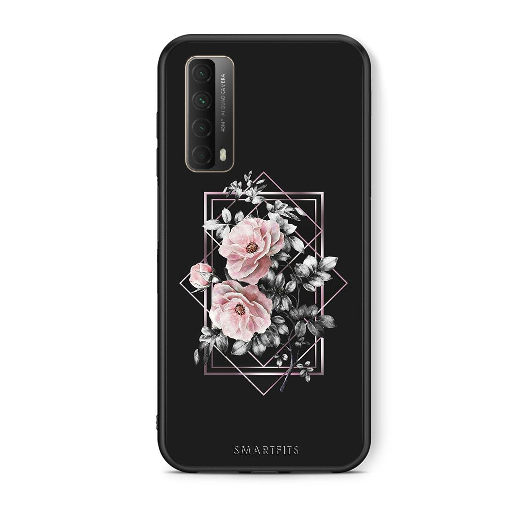 Θήκη Huawei P Smart 2021 Frame Flower από τη Smartfits με σχέδιο στο πίσω μέρος και μαύρο περίβλημα | Huawei P Smart 2021 Frame Flower case with colorful back and black bezels