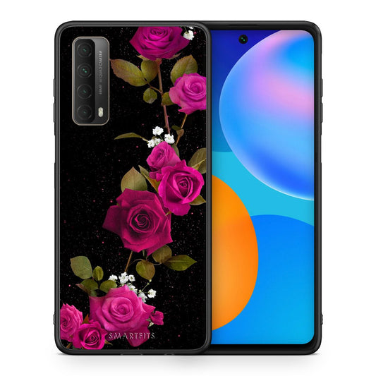 Θήκη Huawei P Smart 2021 Red Roses Flower από τη Smartfits με σχέδιο στο πίσω μέρος και μαύρο περίβλημα | Huawei P Smart 2021 Red Roses Flower case with colorful back and black bezels
