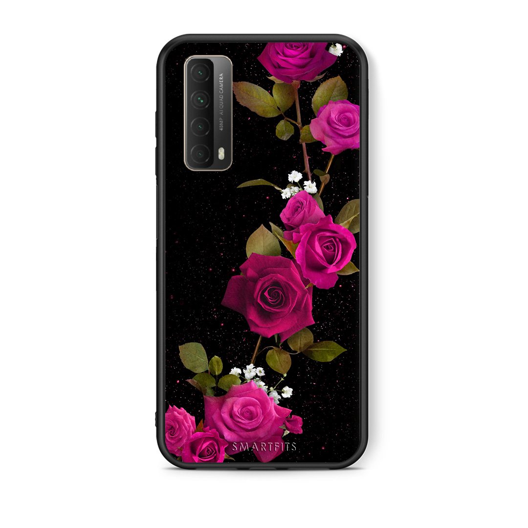 Θήκη Huawei P Smart 2021 Red Roses Flower από τη Smartfits με σχέδιο στο πίσω μέρος και μαύρο περίβλημα | Huawei P Smart 2021 Red Roses Flower case with colorful back and black bezels