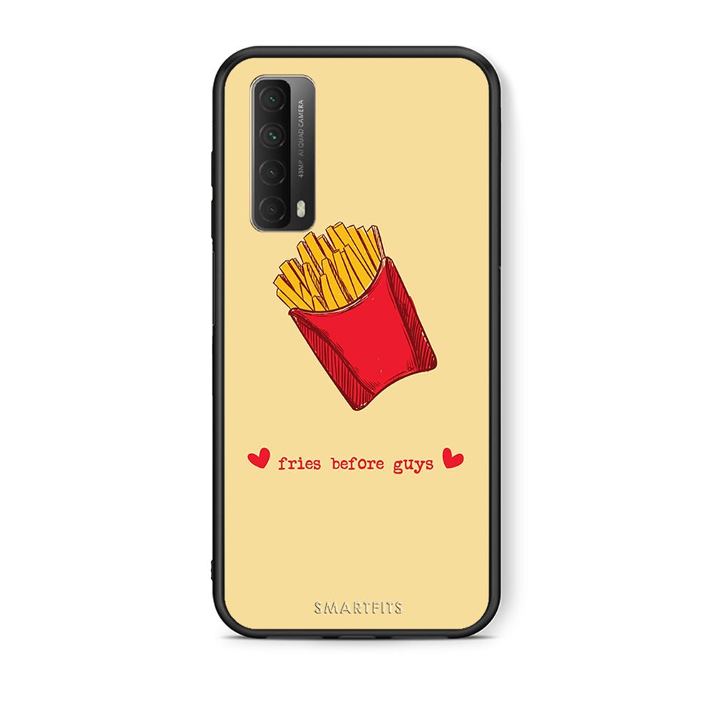 Θήκη Αγίου Βαλεντίνου Huawei P Smart 2021 Fries Before Guys από τη Smartfits με σχέδιο στο πίσω μέρος και μαύρο περίβλημα | Huawei P Smart 2021 Fries Before Guys case with colorful back and black bezels