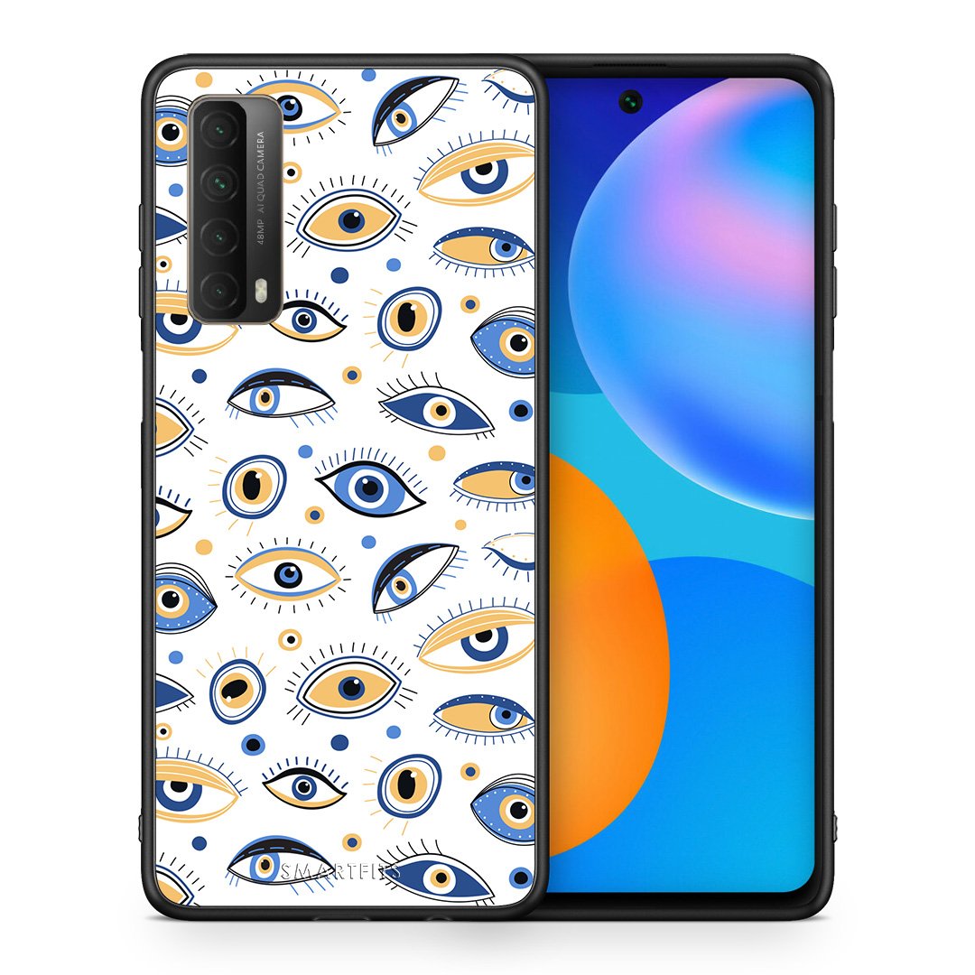Θήκη Huawei P Smart 2021 Ftou Ftou από τη Smartfits με σχέδιο στο πίσω μέρος και μαύρο περίβλημα | Xiaomi Poco X3 LineArt Kiss case with colorful back and black bezels