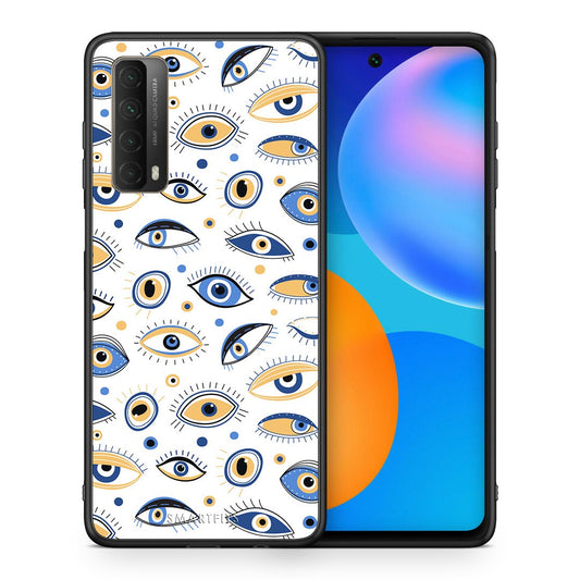 Θήκη Huawei P Smart 2021 Ftou Ftou από τη Smartfits με σχέδιο στο πίσω μέρος και μαύρο περίβλημα | Xiaomi Poco X3 LineArt Kiss case with colorful back and black bezels