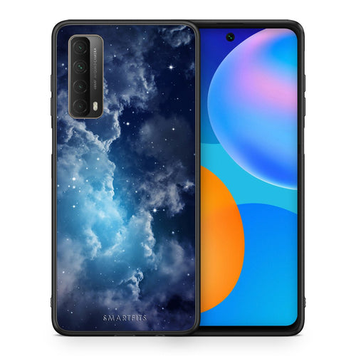 Θήκη Huawei P Smart 2021 Blue Sky Galaxy από τη Smartfits με σχέδιο στο πίσω μέρος και μαύρο περίβλημα | Huawei P Smart 2021 Blue Sky Galaxy case with colorful back and black bezels