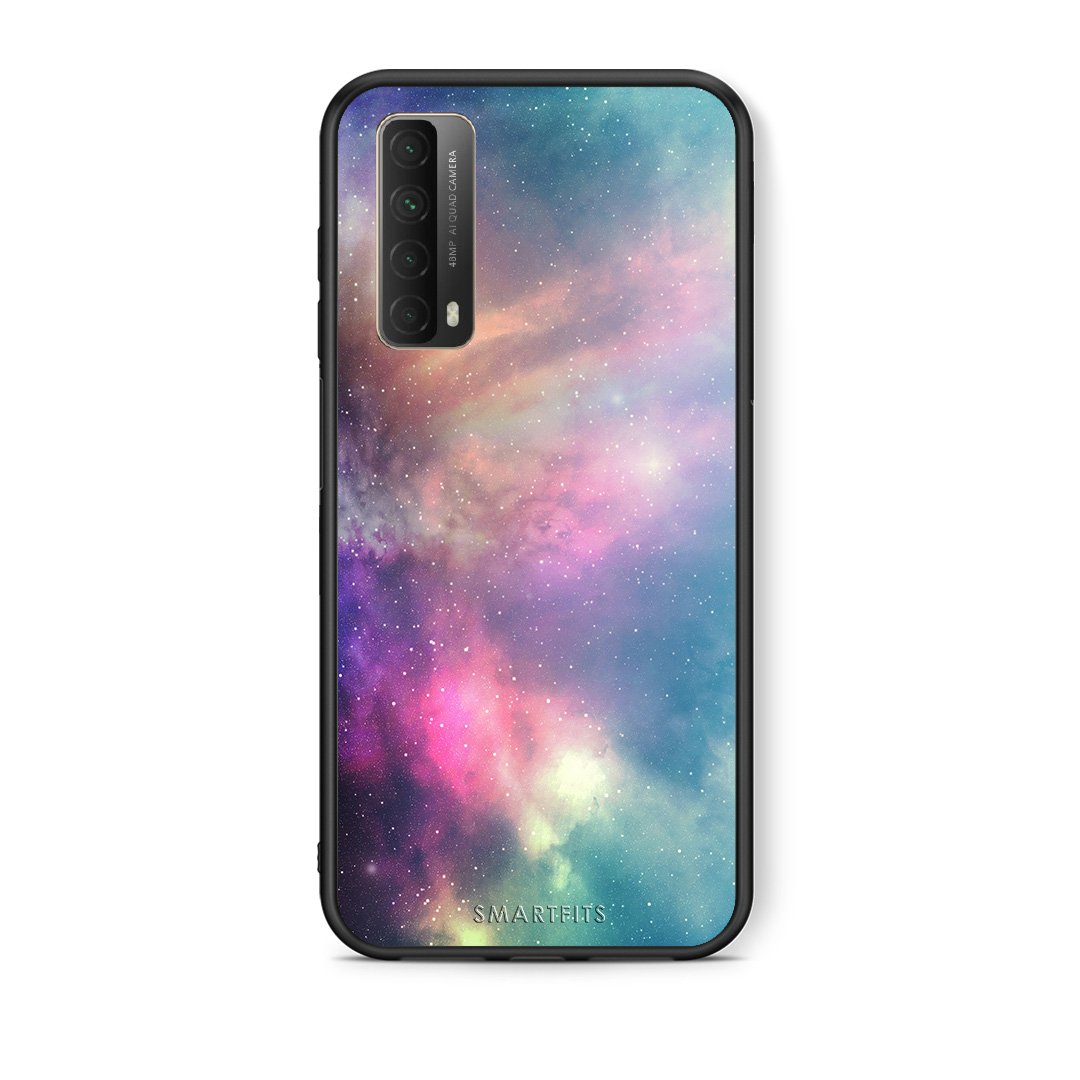 Θήκη Huawei P Smart 2021 Rainbow Galaxy από τη Smartfits με σχέδιο στο πίσω μέρος και μαύρο περίβλημα | Huawei P Smart 2021 Rainbow Galaxy case with colorful back and black bezels