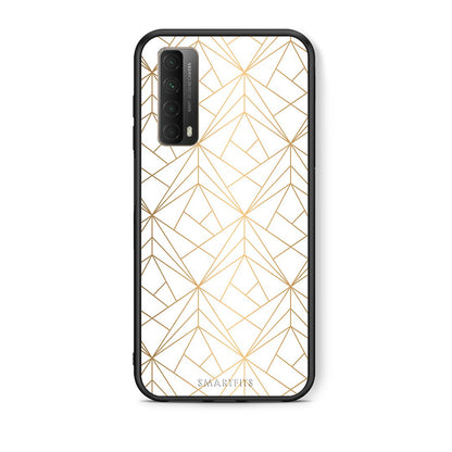 Θήκη Huawei P Smart 2021 Luxury White Geometric από τη Smartfits με σχέδιο στο πίσω μέρος και μαύρο περίβλημα | Huawei P Smart 2021 Luxury White Geometric case with colorful back and black bezels