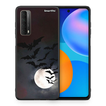 Θήκη Huawei P Smart 2021 Halloween Bat Night από τη Smartfits με σχέδιο στο πίσω μέρος και μαύρο περίβλημα | Huawei P Smart 2021 Halloween Bat Night case with colorful back and black bezels
