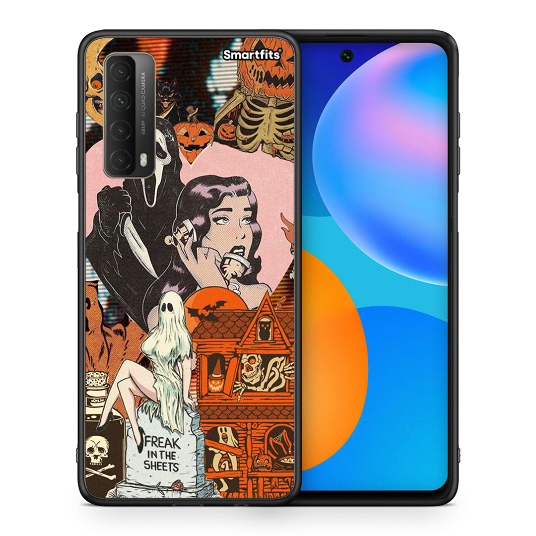 Θήκη Huawei P Smart 2021 Halloween Collage από τη Smartfits με σχέδιο στο πίσω μέρος και μαύρο περίβλημα | Huawei P Smart 2021 Halloween Collage case with colorful back and black bezels