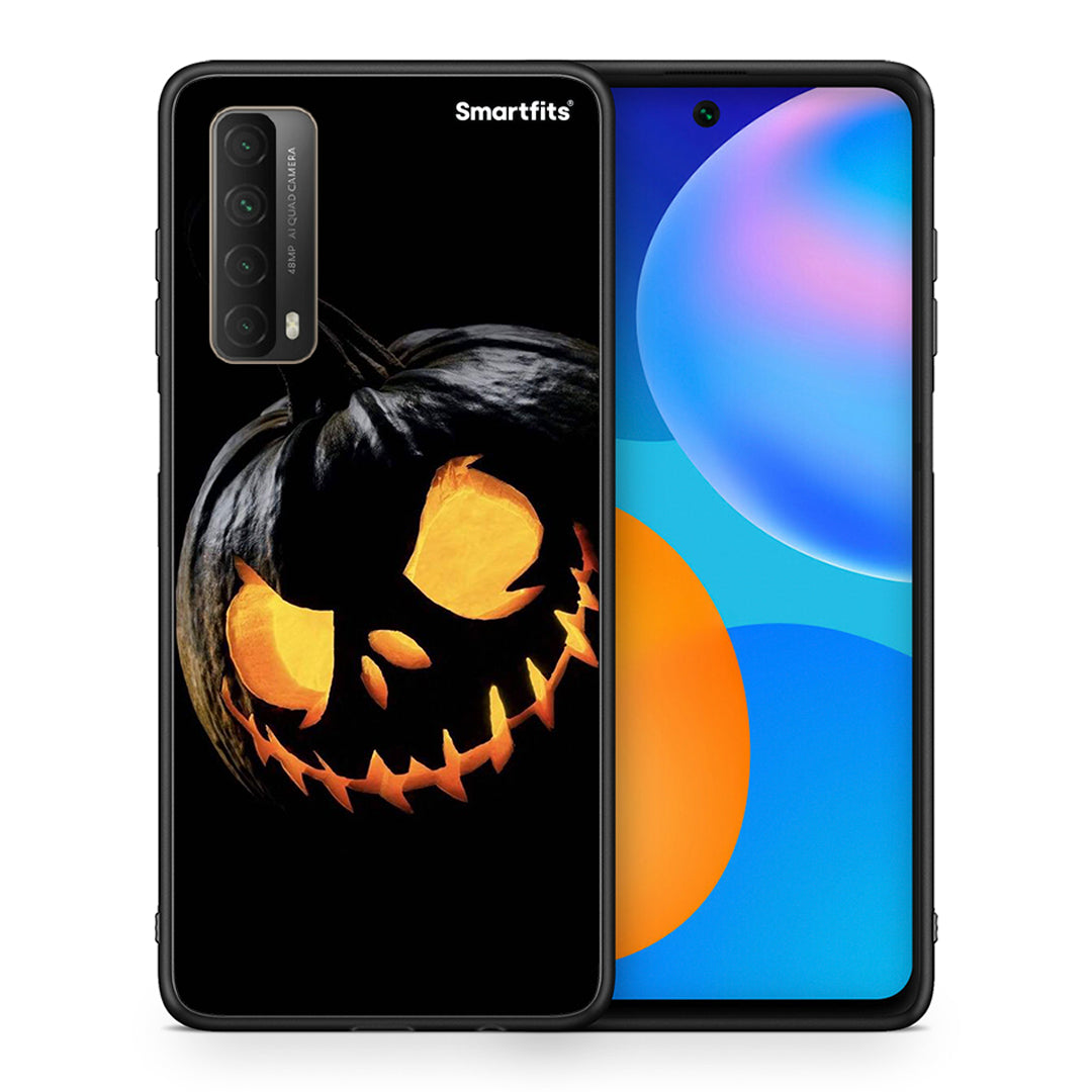 Θήκη Huawei P Smart 2021 Halloween Scary Pumpkin από τη Smartfits με σχέδιο στο πίσω μέρος και μαύρο περίβλημα | Huawei P Smart 2021 Halloween Scary Pumpkin case with colorful back and black bezels