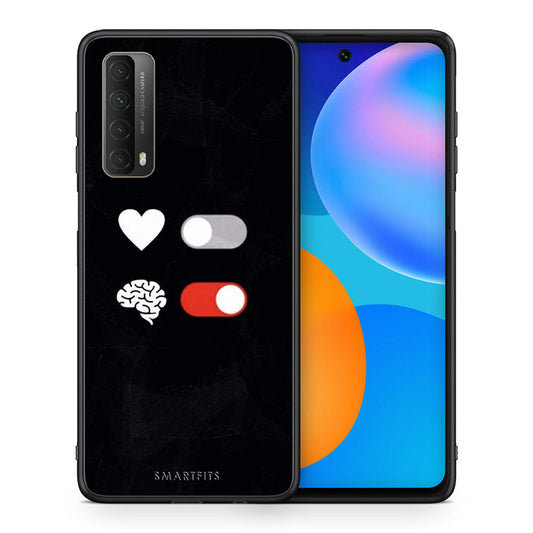 Θήκη Αγίου Βαλεντίνου Huawei P Smart 2021 Heart Vs Brain από τη Smartfits με σχέδιο στο πίσω μέρος και μαύρο περίβλημα | Huawei P Smart 2021 Heart Vs Brain case with colorful back and black bezels